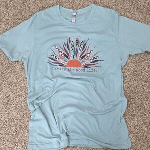 Graphic Tee with Sunburst Design